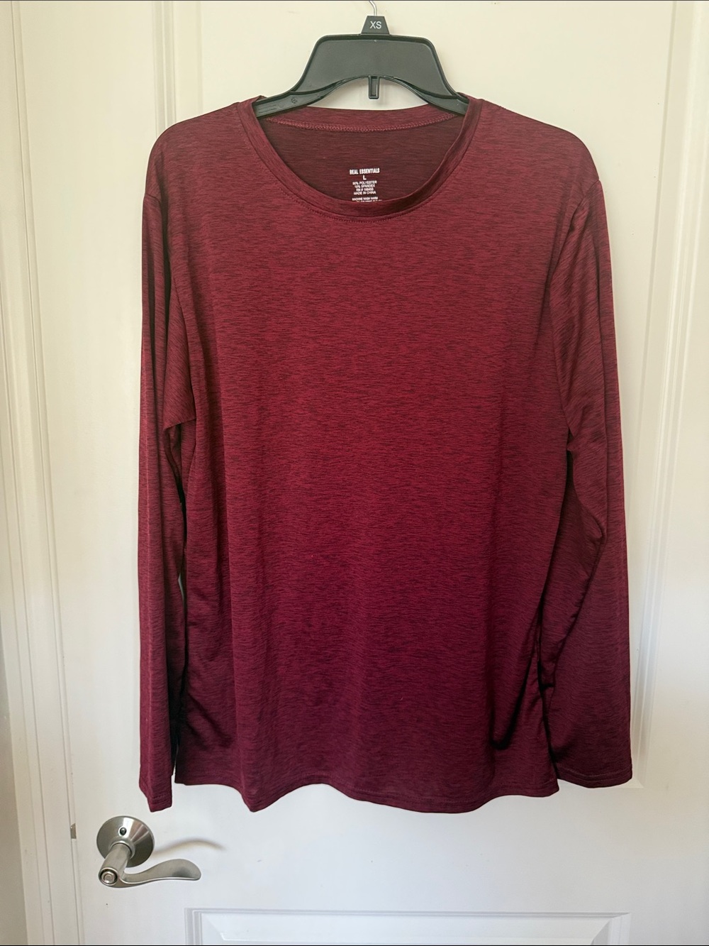 Essentials Men's Long-Sleeve Crew Tee - Deep Wine